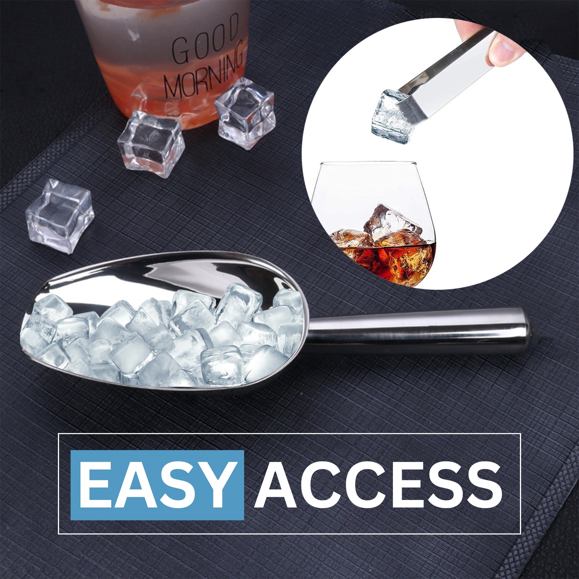 3L Stainless Steel Insulated Ice Bucket Set HEARTDECO