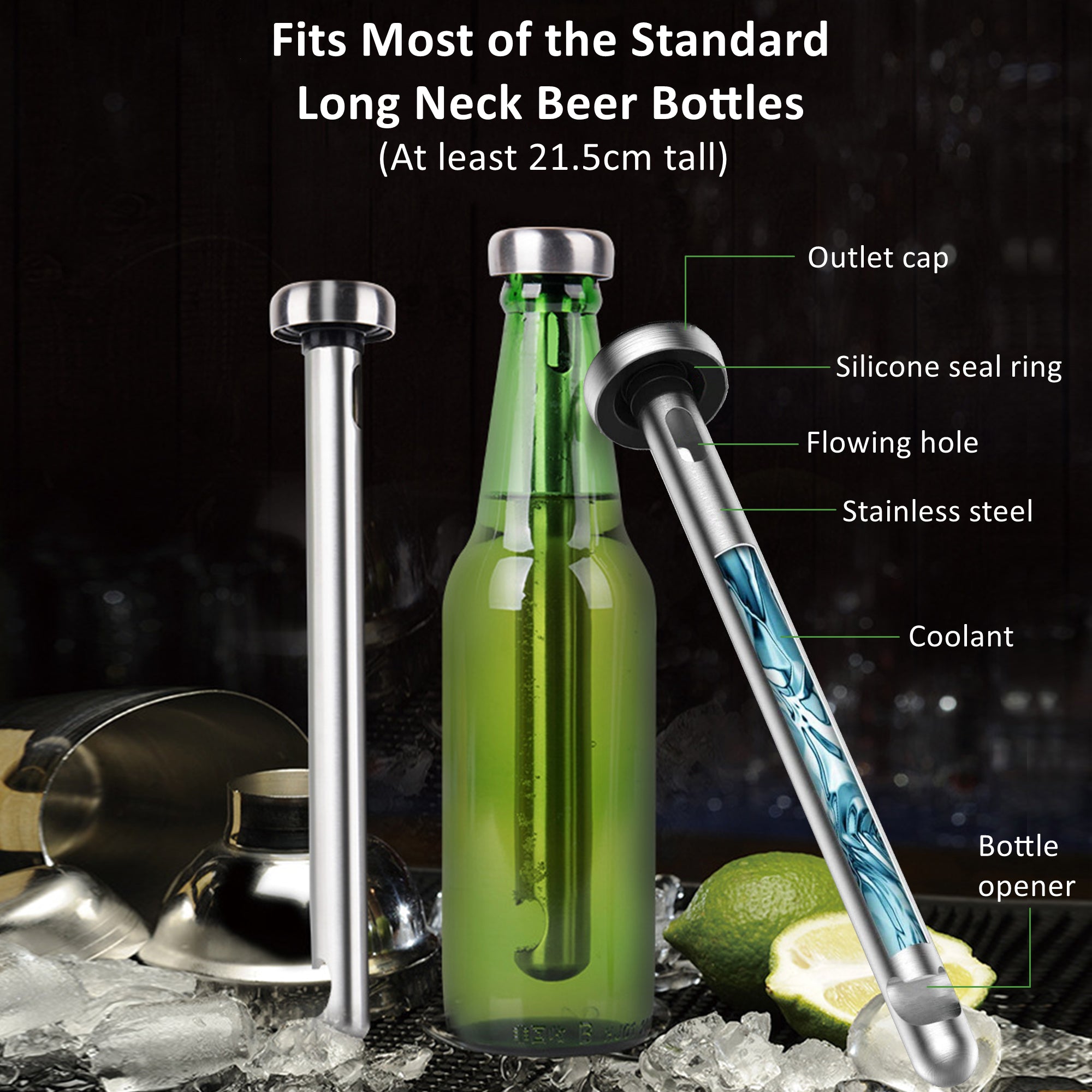 Beer Chiller Sticks & Bottle Cooler Sleeves Set HEARTDECO