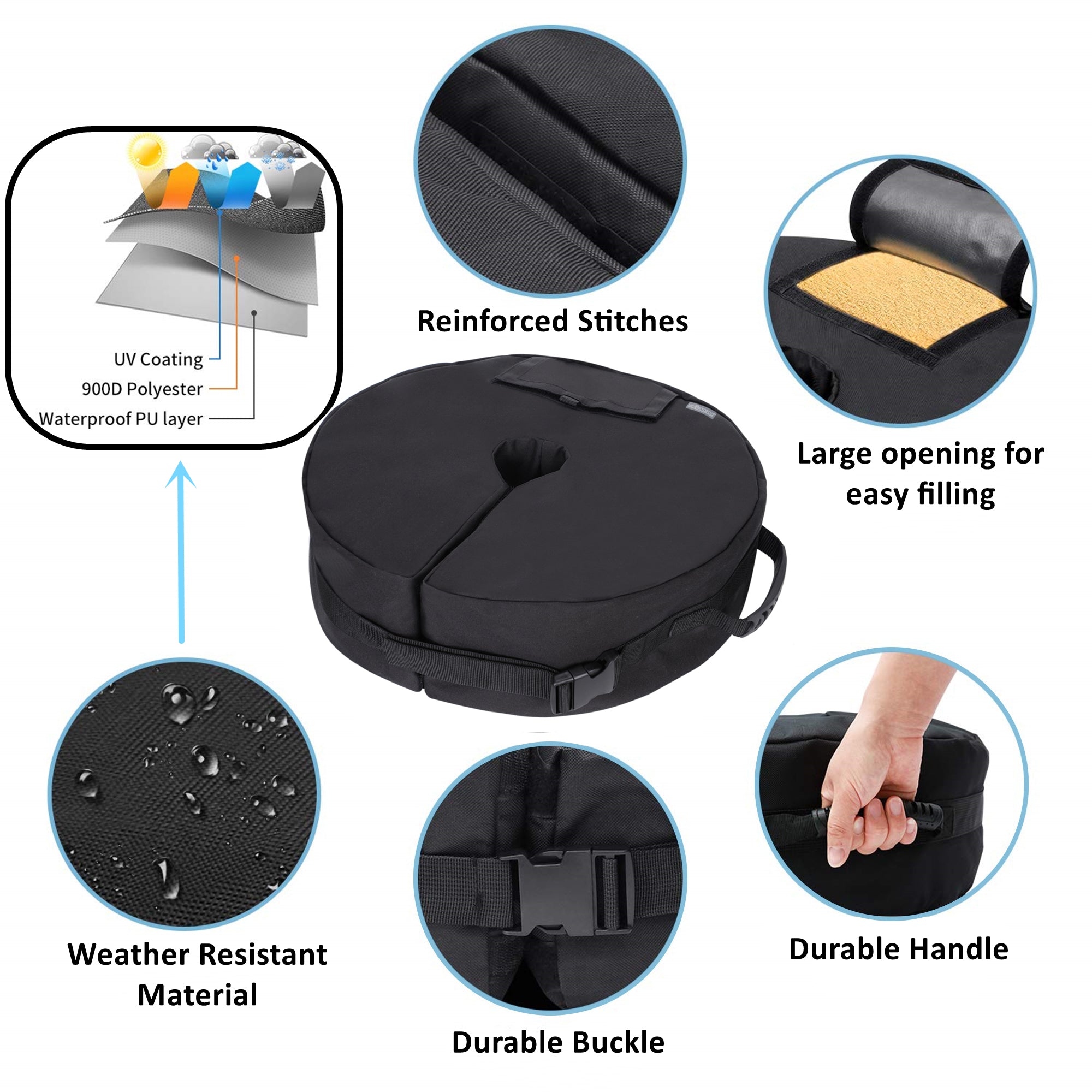 Parasol Umbrella Base Weight Sand Bag HEARTDECO