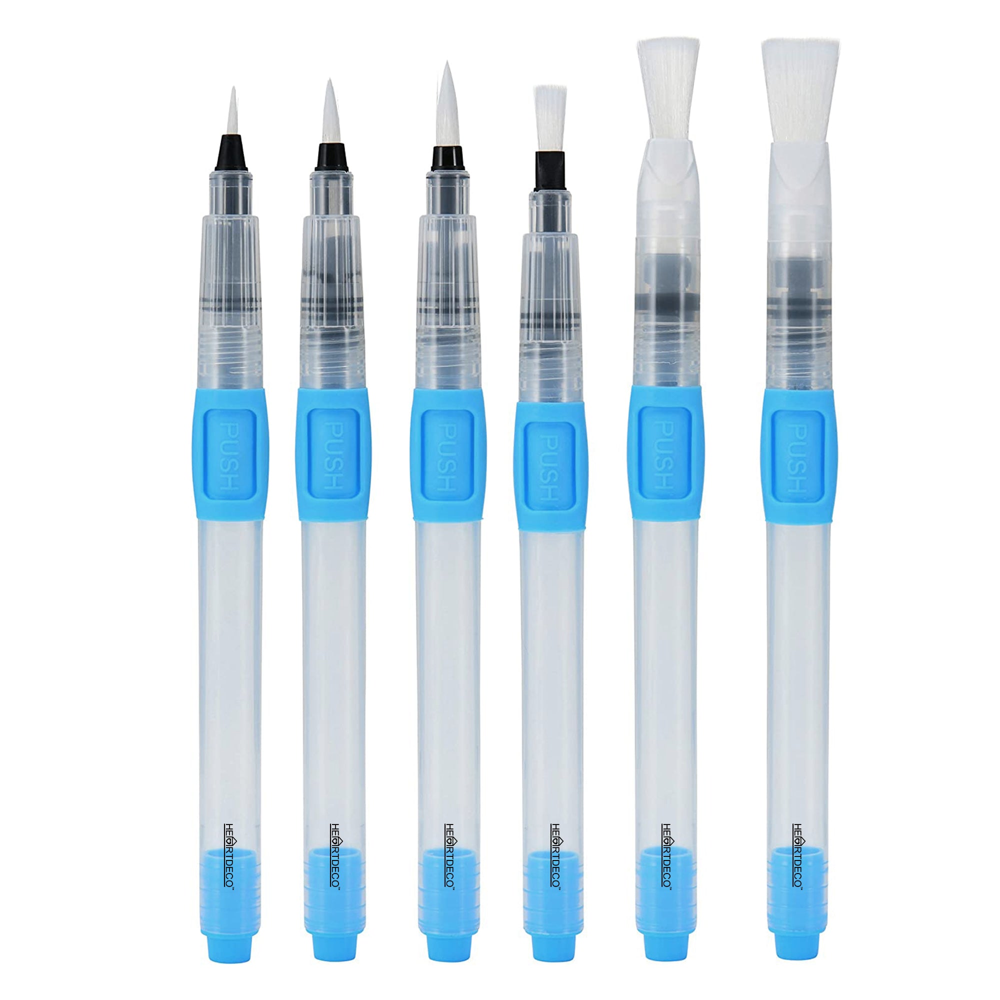 6pcs Refillable Watercolor Brush Pens Set (Clearing Item) HEARTDECO