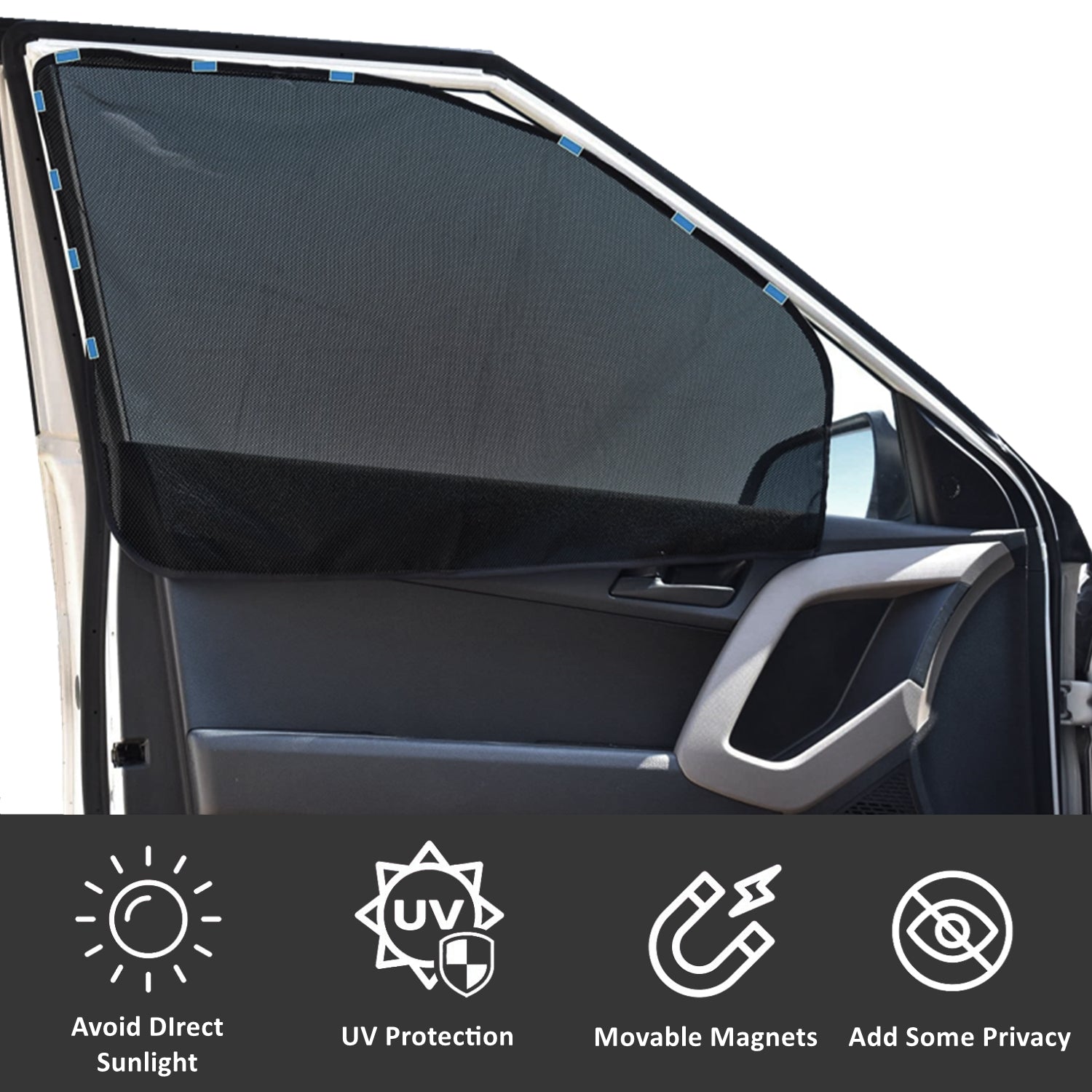 Car Window Sun Shade 4Pcs Set HEARTDECO