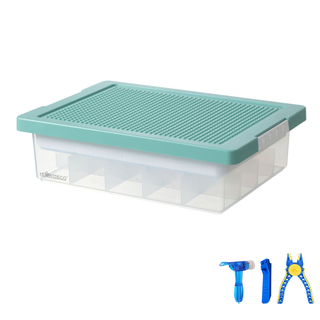 Building Brick Baseplate Lid Organizer with Tool Set