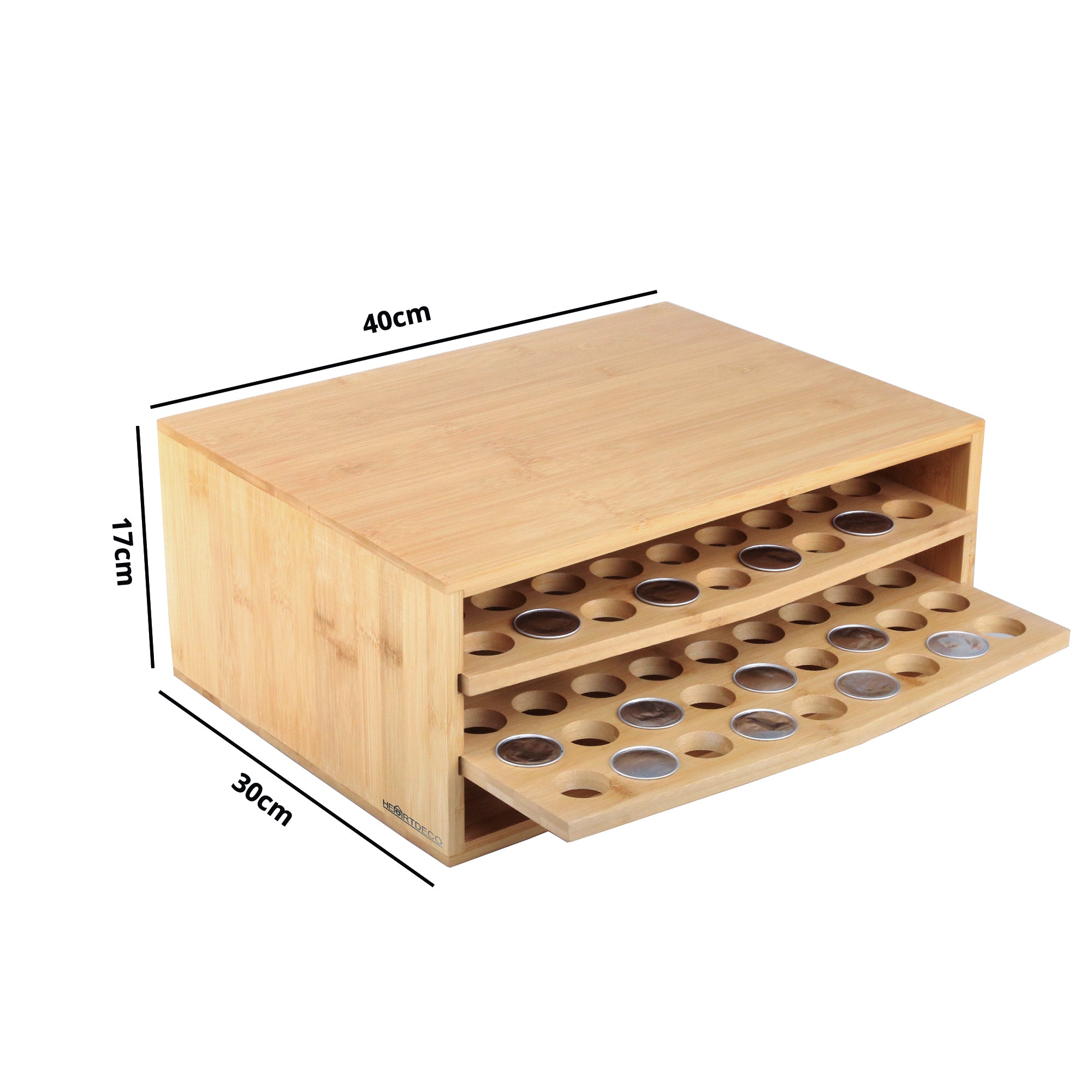 Bamboo Coffee Pod Holder Organizer For Nespresso Capsules HEARTDECO