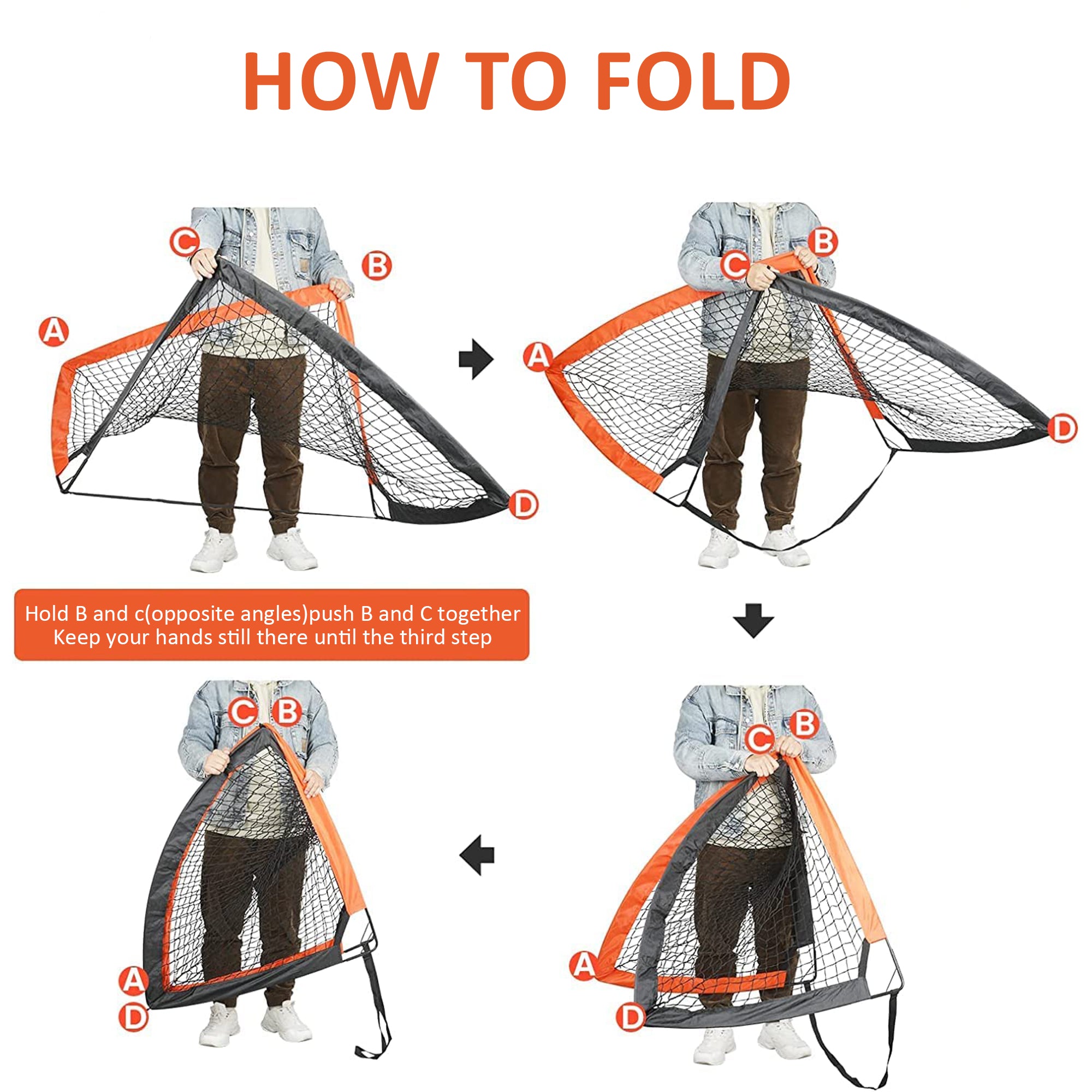 2PCs Foldable Soccer Goal Nets HEARTDECO