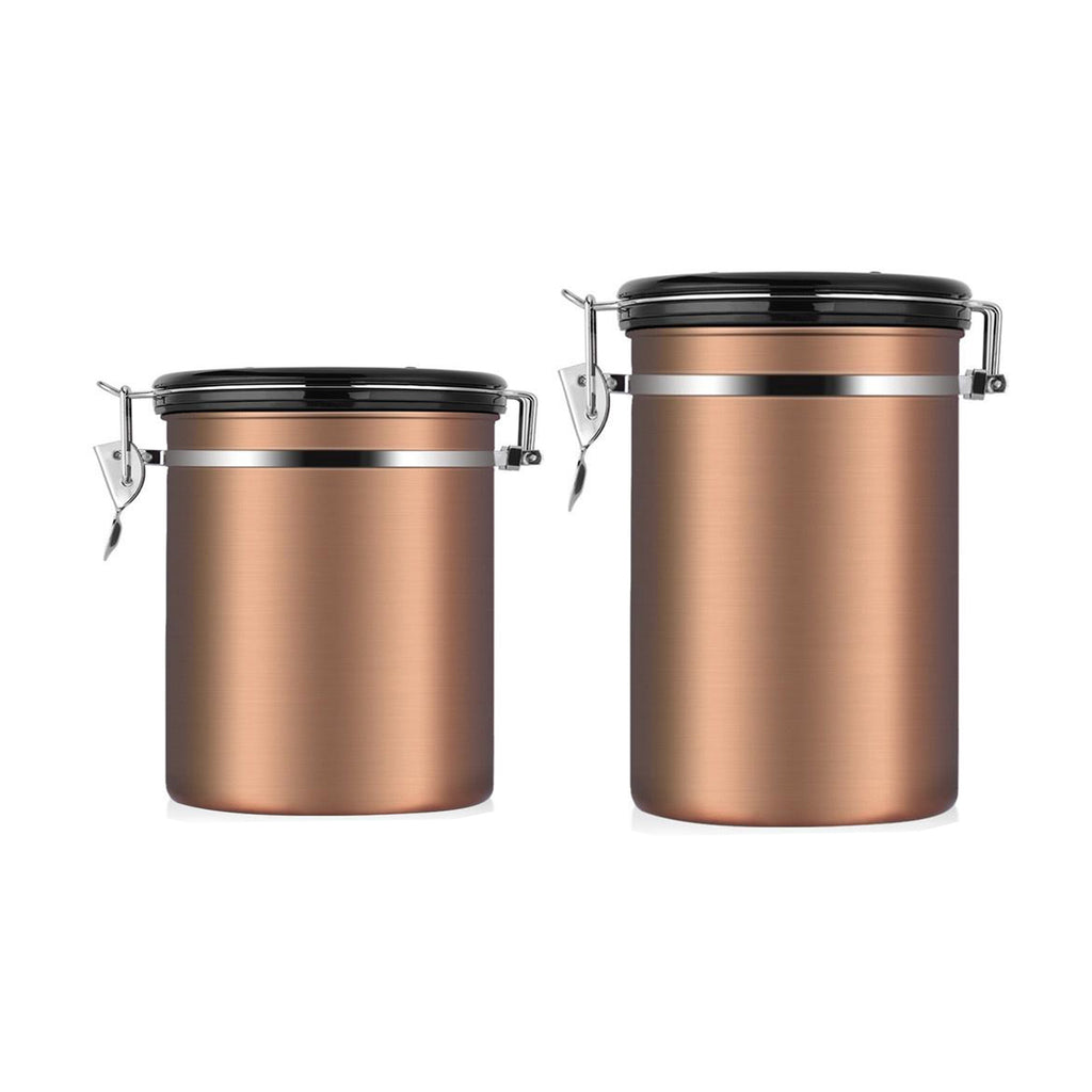Stainless Steel Airtight Canister Container Jars 2Pcs Set