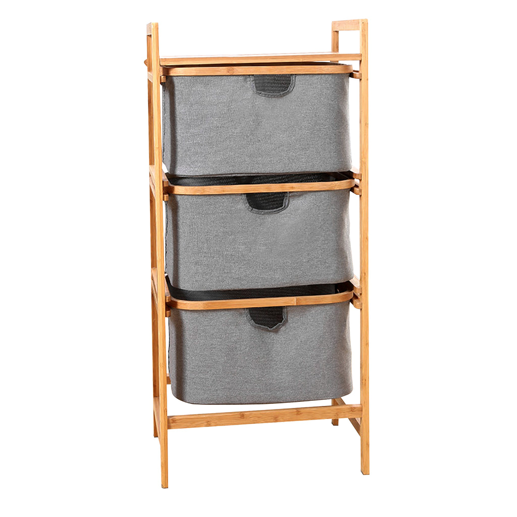 Bamboo Dresser Storage Unit with Sliding Drawers