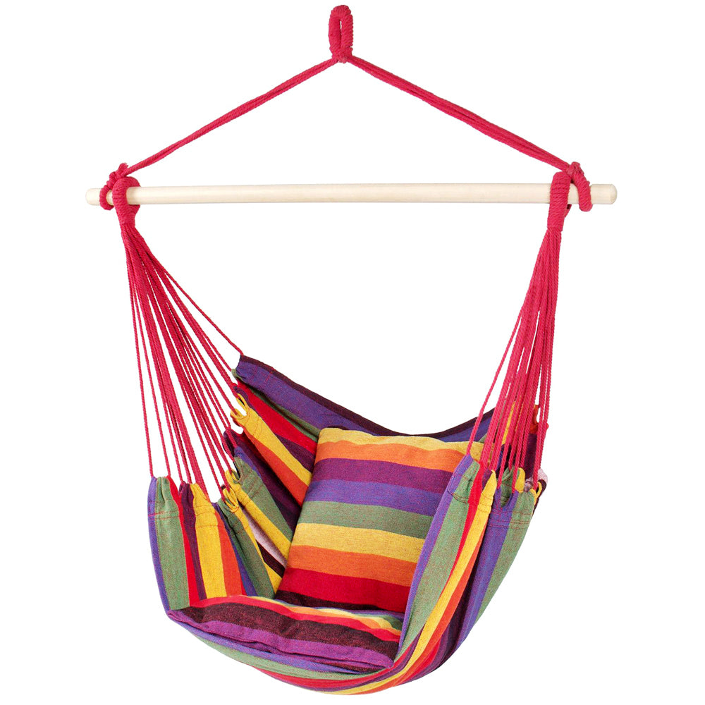 Hammock Hanging Rope Chair with 2 Pillows