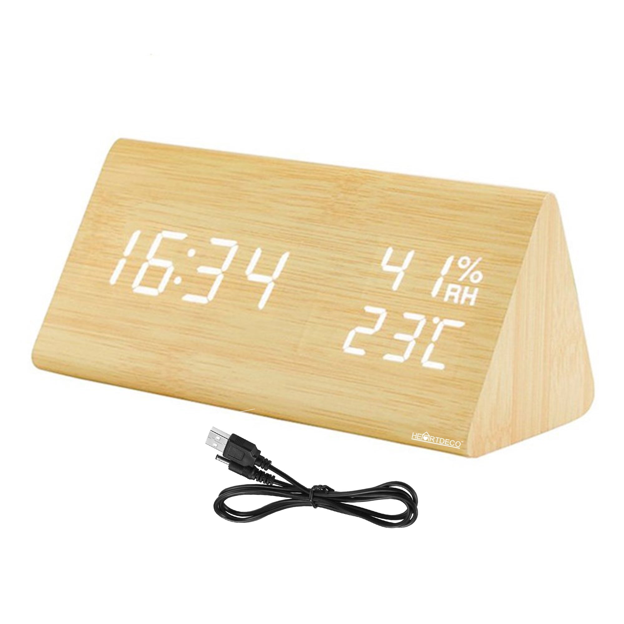 Digital LED Wooden Alarm Clock (Clearing Item) HEARTDECO