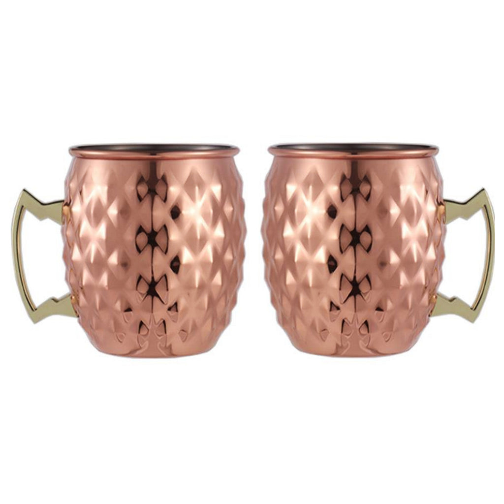 Stainless Steel Moscow Mule Hammered Mugs - Set of 2