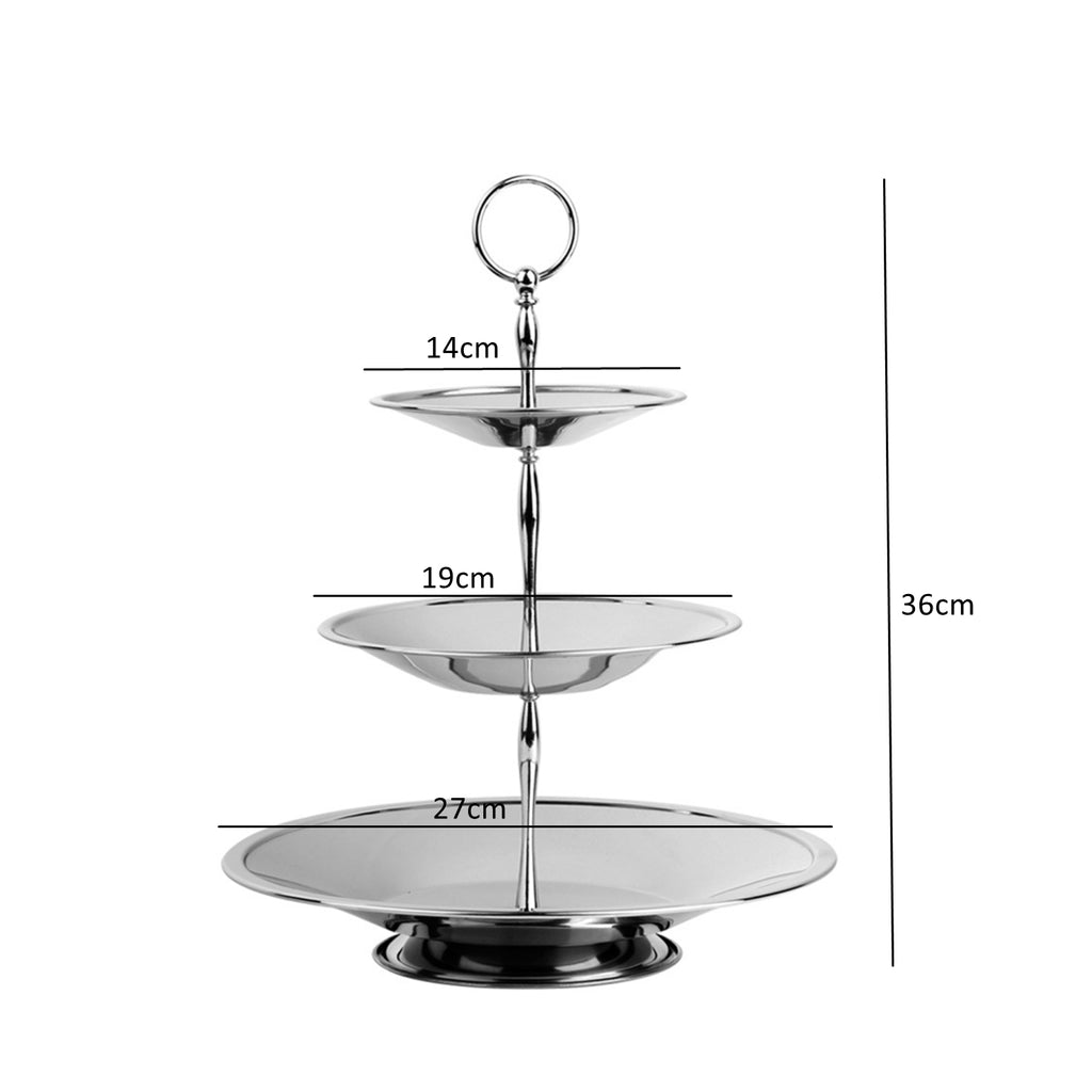 Stainless steel 3 top tier cake stand