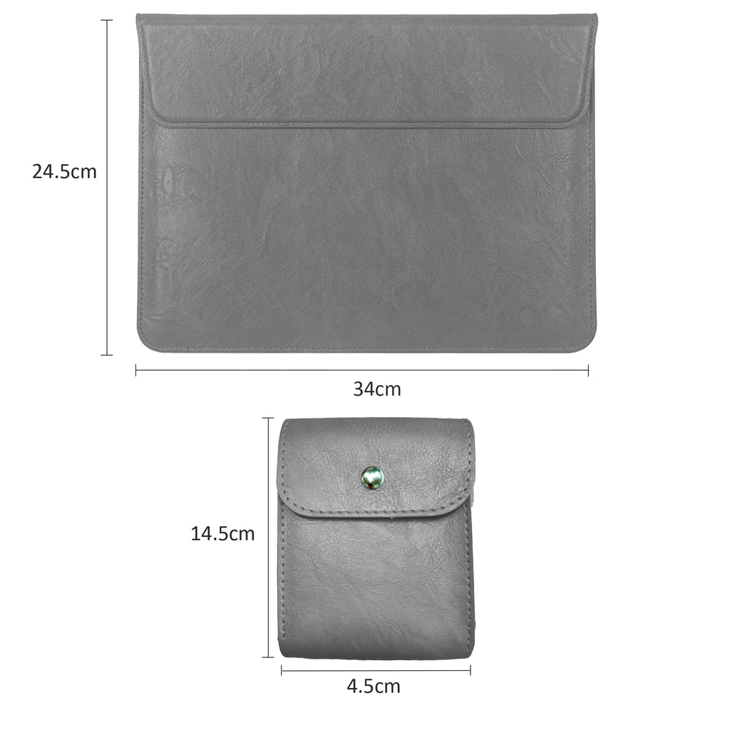 13Inch PU Leather Laptop Sleeve with Stand Set HEARTDECO