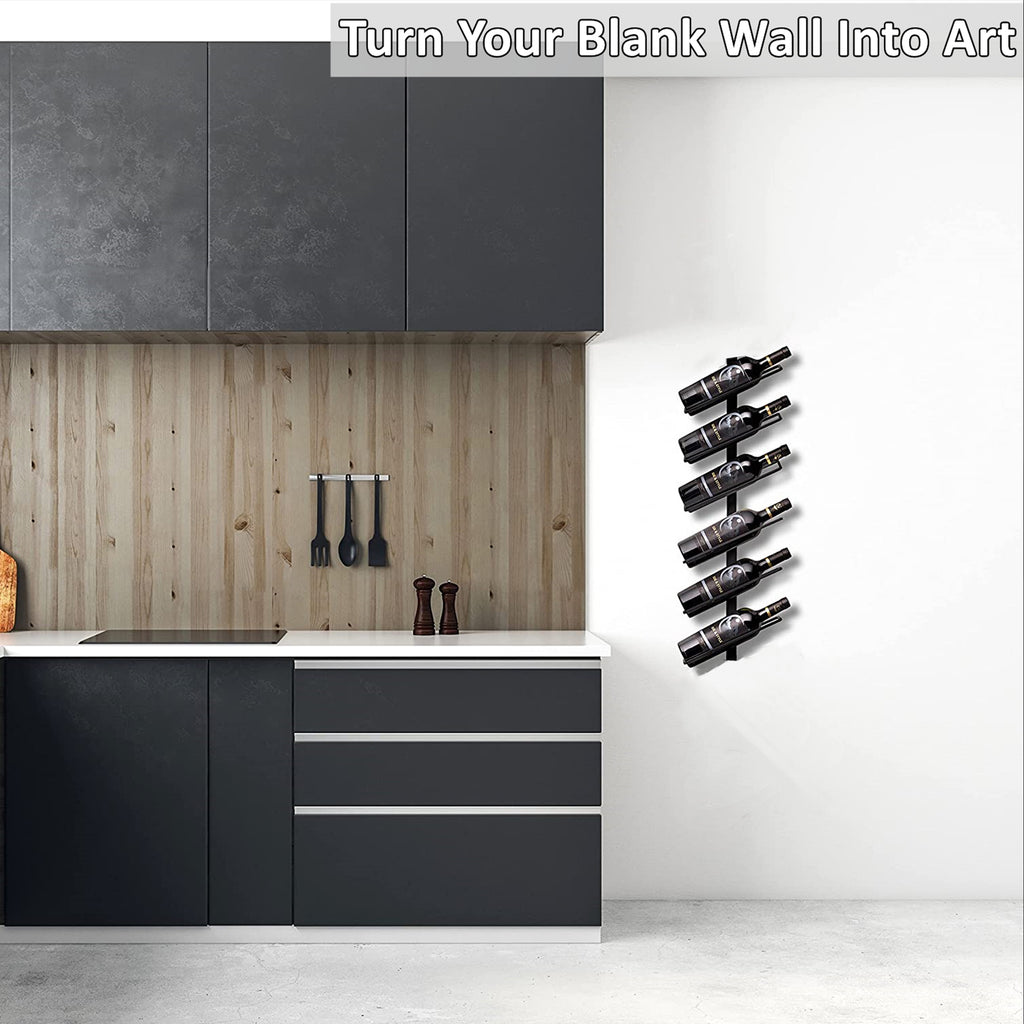 Wall Mounted Tilted Metal Wine Rack-6 Bottles – HEARTDECO