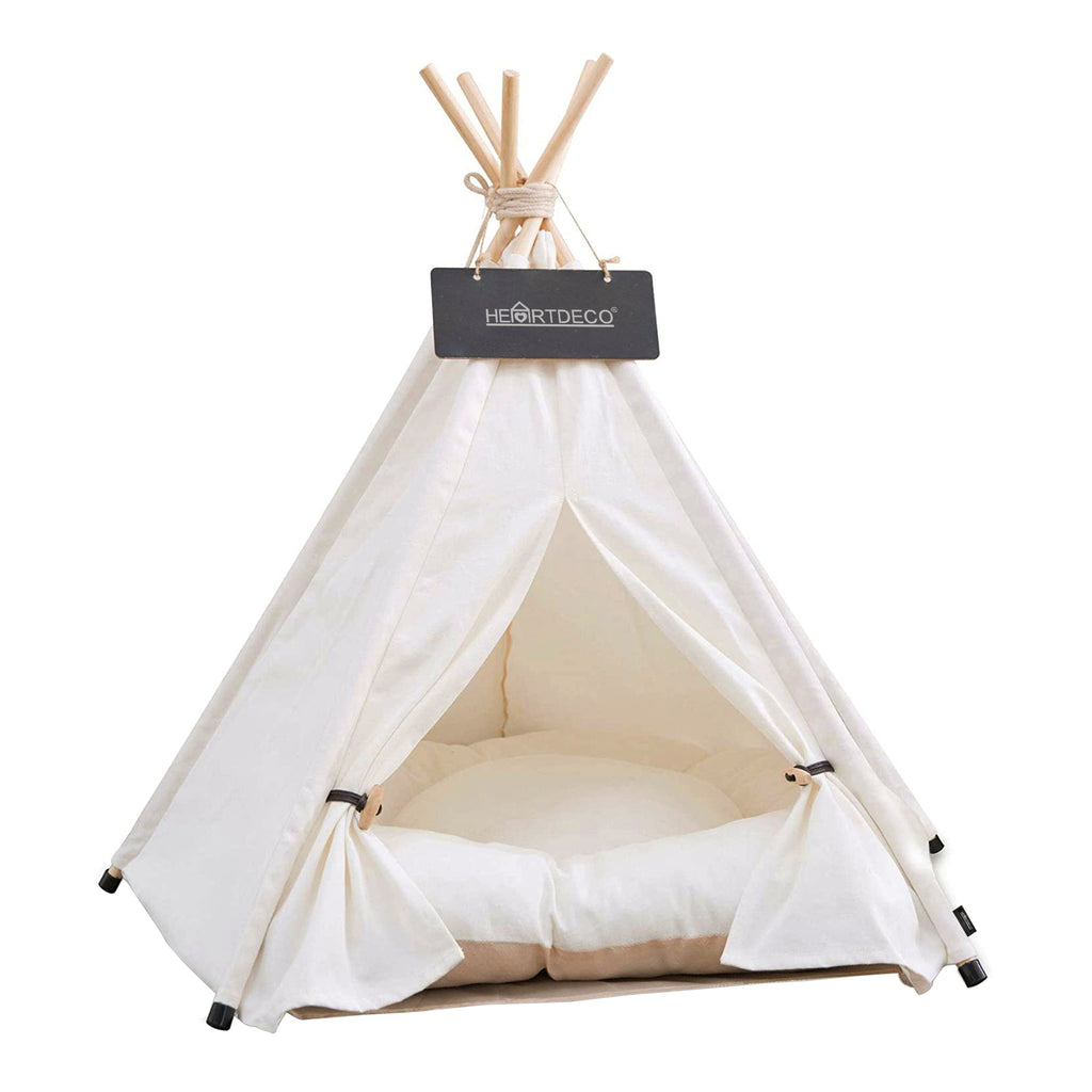 Indoor Pet Dog Cat Tepee Tent With Cushion