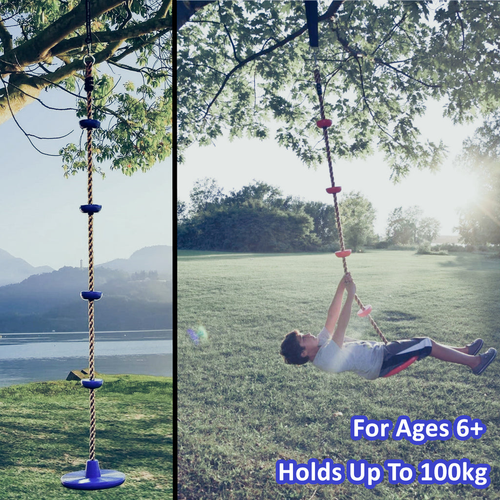 40-Inch 2-in-1 Colorful Climbing Rope Swing