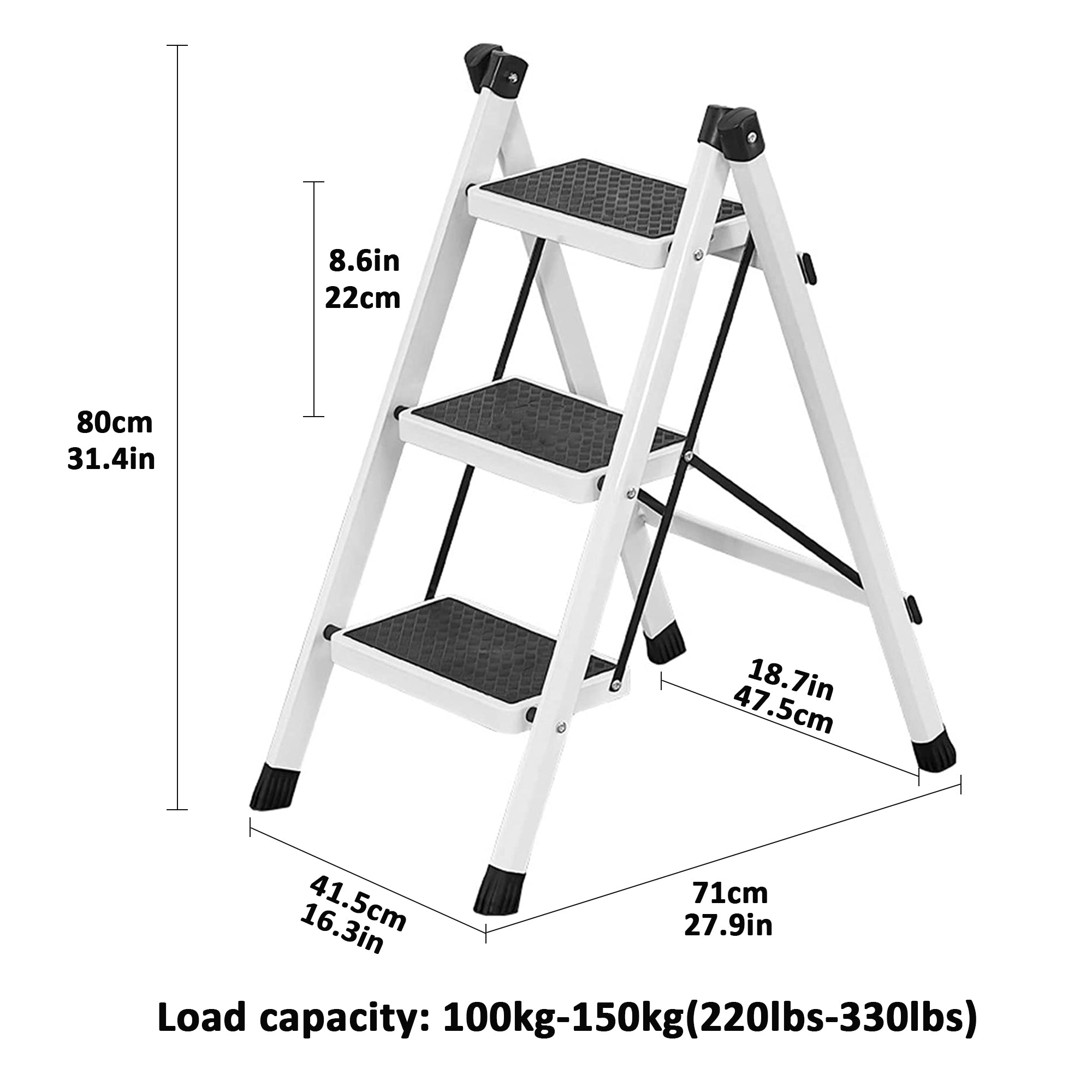 Folding Kitchen Step Stool Ladder HEARTDECO